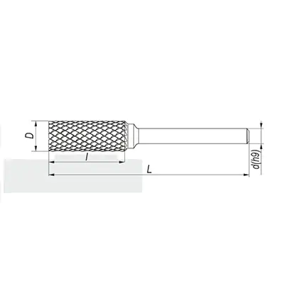 Борфреза цилиндрическая с двойной насечкой, тип А 6х6х16х61